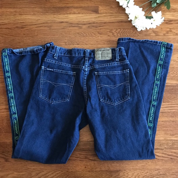 Vintage Y2K Jordache Spell Out Flare Dark Wash Jeans 5/6 90s - Picture 5 of 5